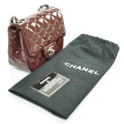 Chanel Patent Quilted Mini Flap Bordeaux 3 of 11