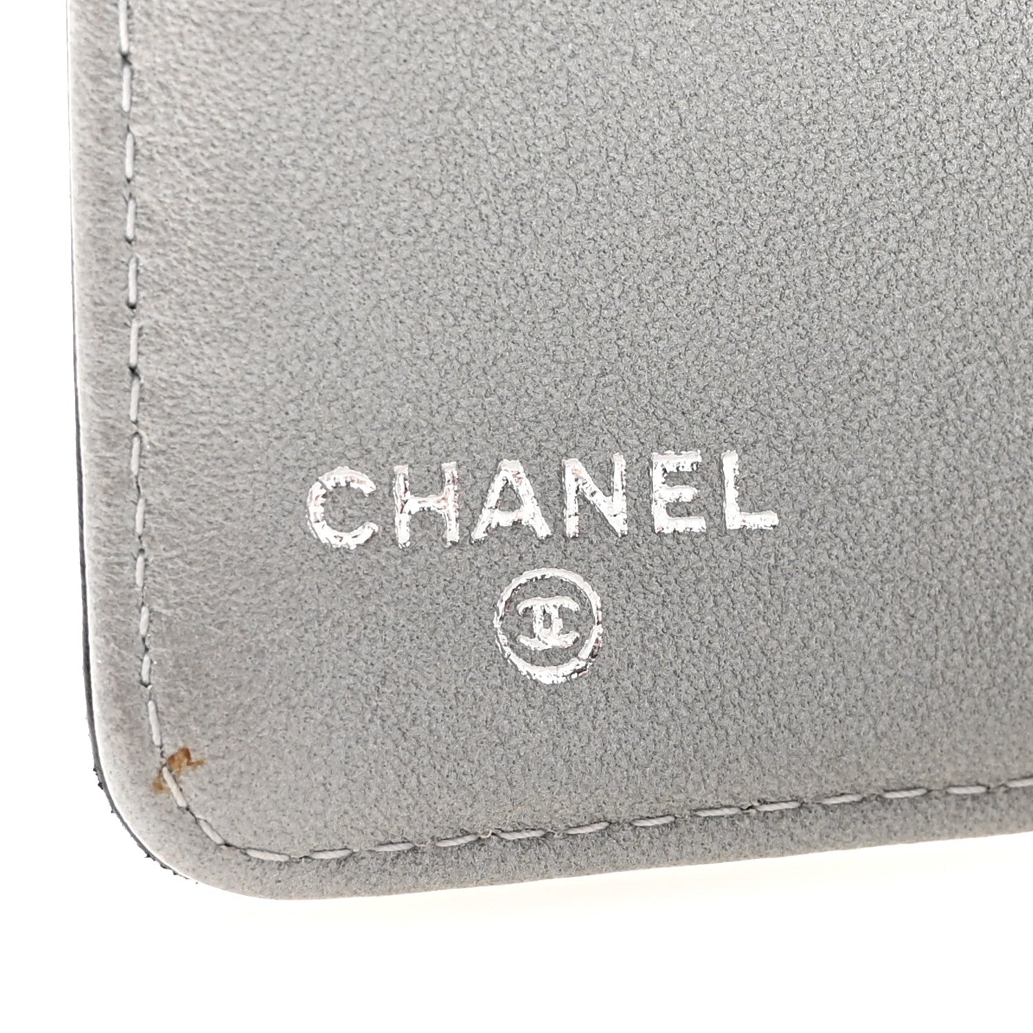 Chanel Lambskin Camellia Embossed Yen Wallet Black 6 of 7