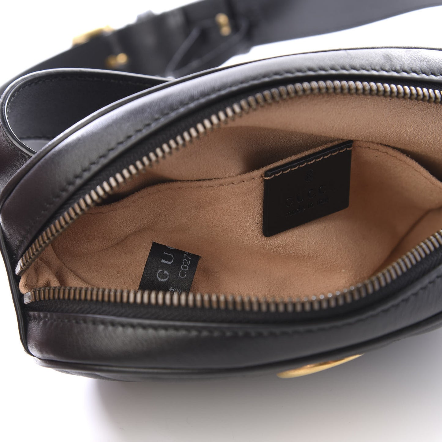 Calfskin Matelasse GG Marmont Belt Bag 85 34 Black