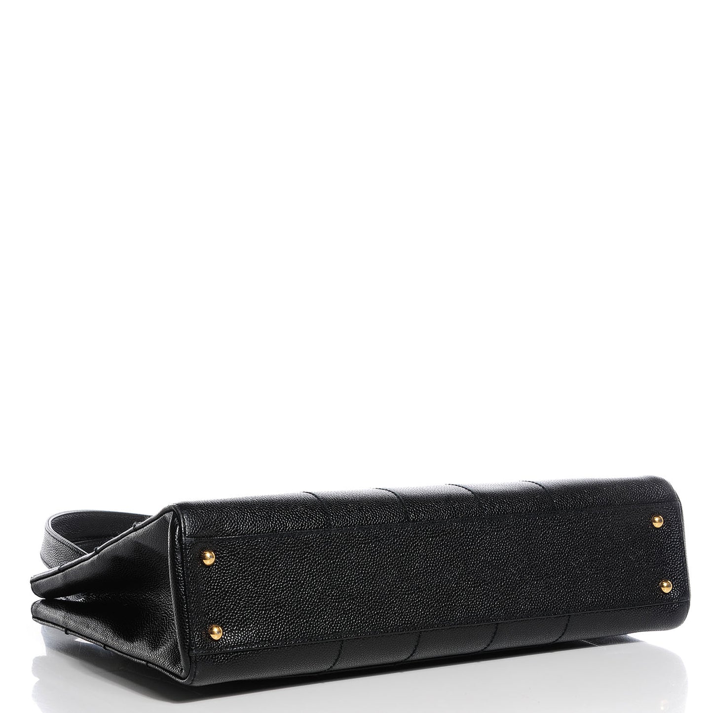 Caviar Square Stitched Shoulder Bag Black