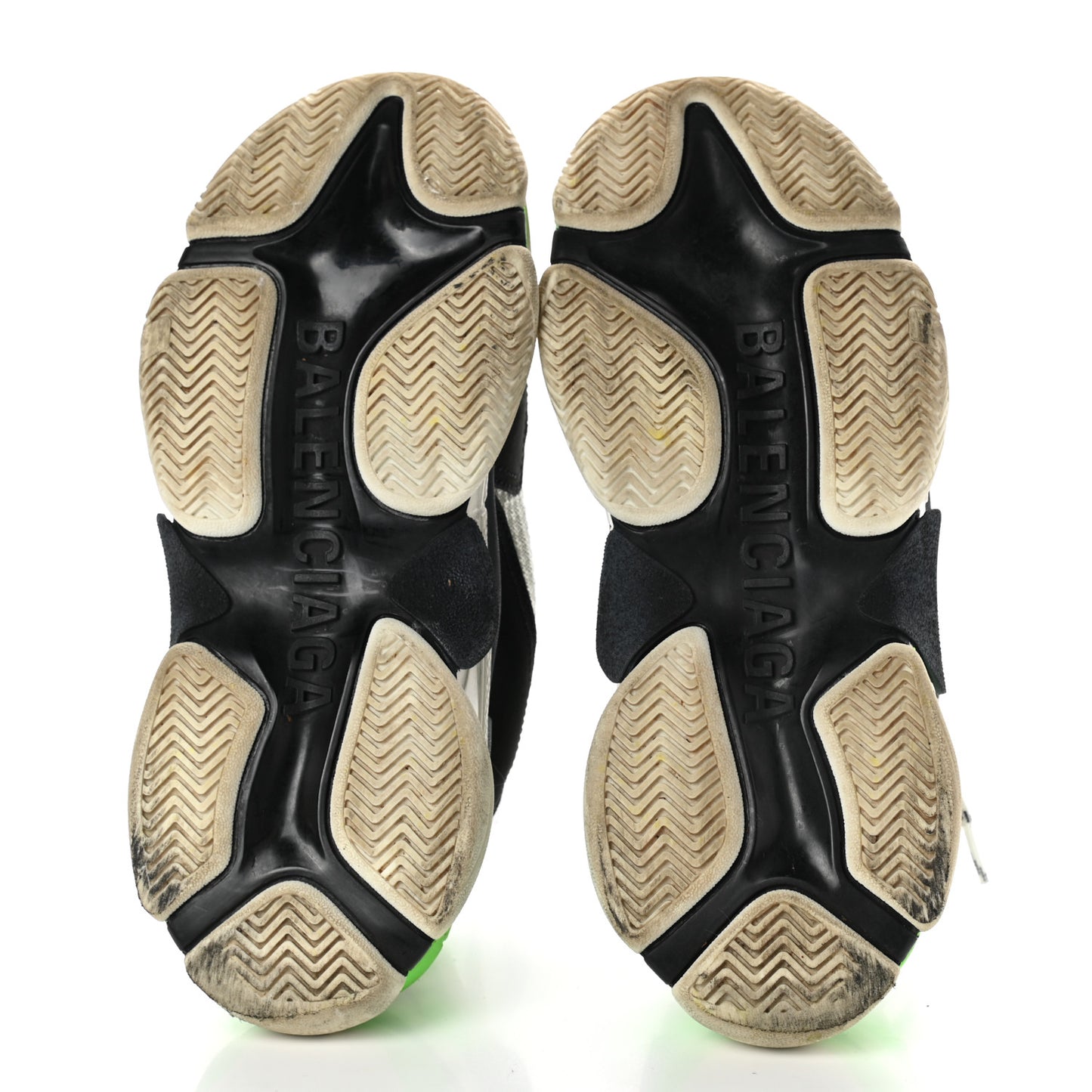 Fabric Mesh Womens Triple S Sneakers 38 White Green Fluo Black