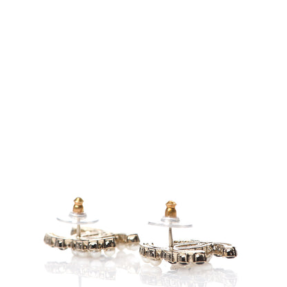 Chanel Resin Pearl CC Dazzling Domino Earrings Gold Black 3 of 5