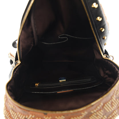 MCM Visetos Embossed Studded Medium Backpack Cognac 4 of 9