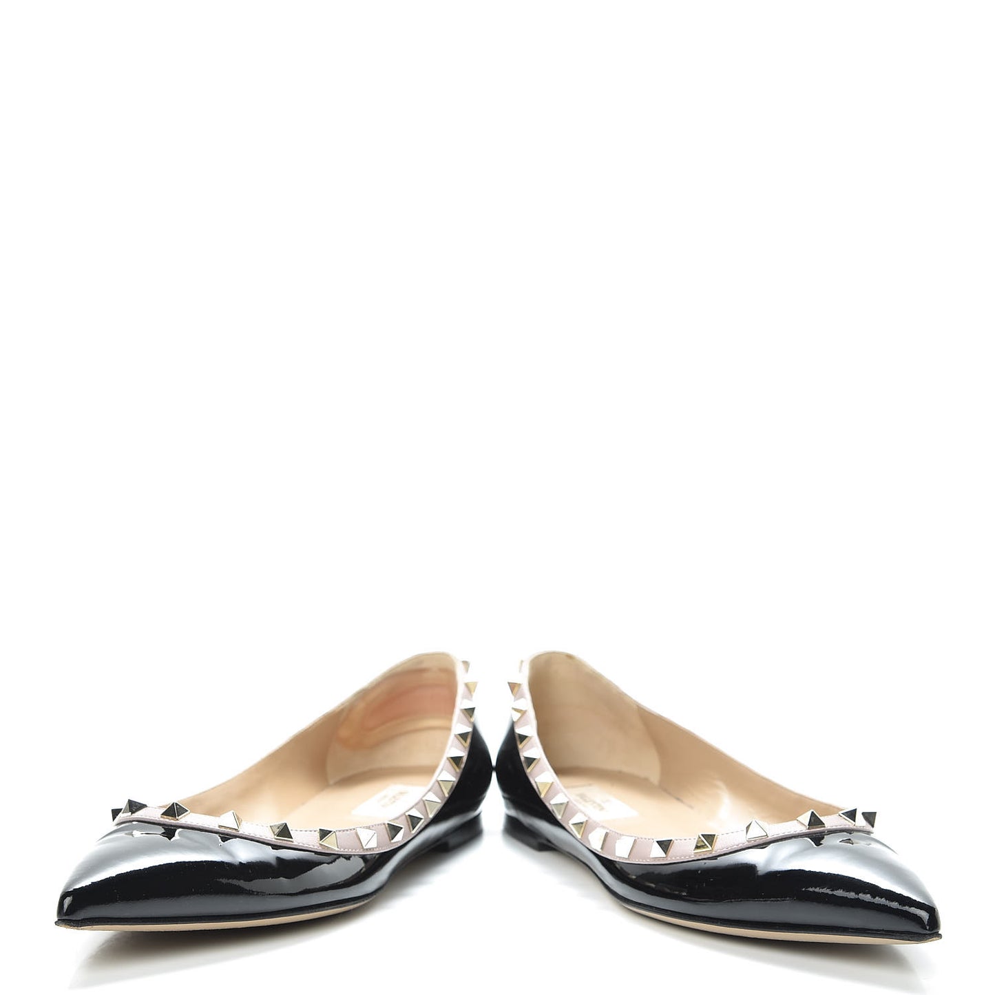 Patent Rockstud Ballerina Flats 41 Black Poudre