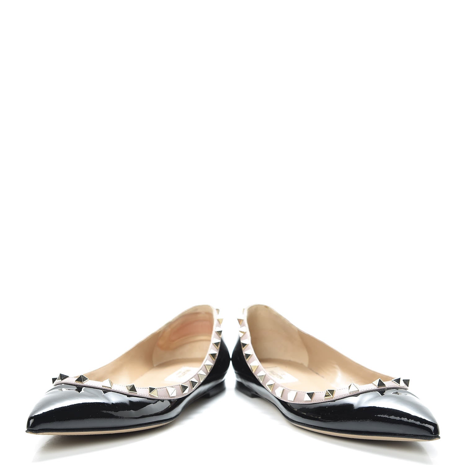 Valentino Garavani Patent Rockstud Ballerina Flats 41 Black Poudre 6 of 19