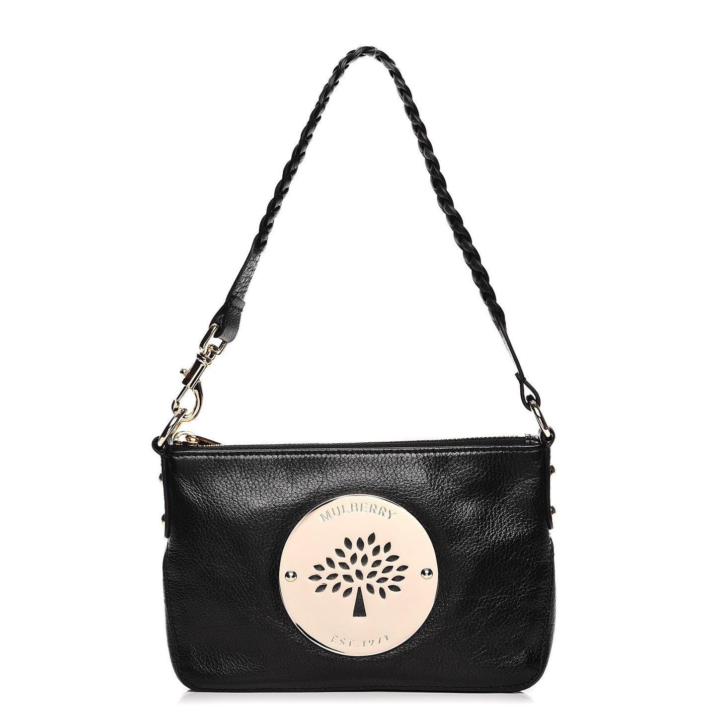 Soft Spongy Calfskin Daria Wrist Clutch Black