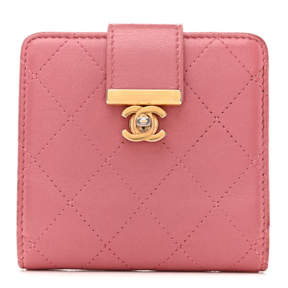 Chanel Calfskin Quilted Zip Around Bifold Wallet Pink 1 of 15