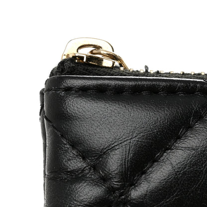 Chanel Aged Calfskin Quilted Medium Lucky Charms Cosmetic Case Black 9 of 9