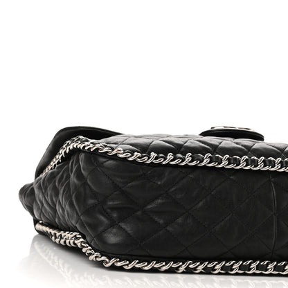 Chanel Washed Lambskin Quilted Maxi Chain Around Flap Black 9 of 10