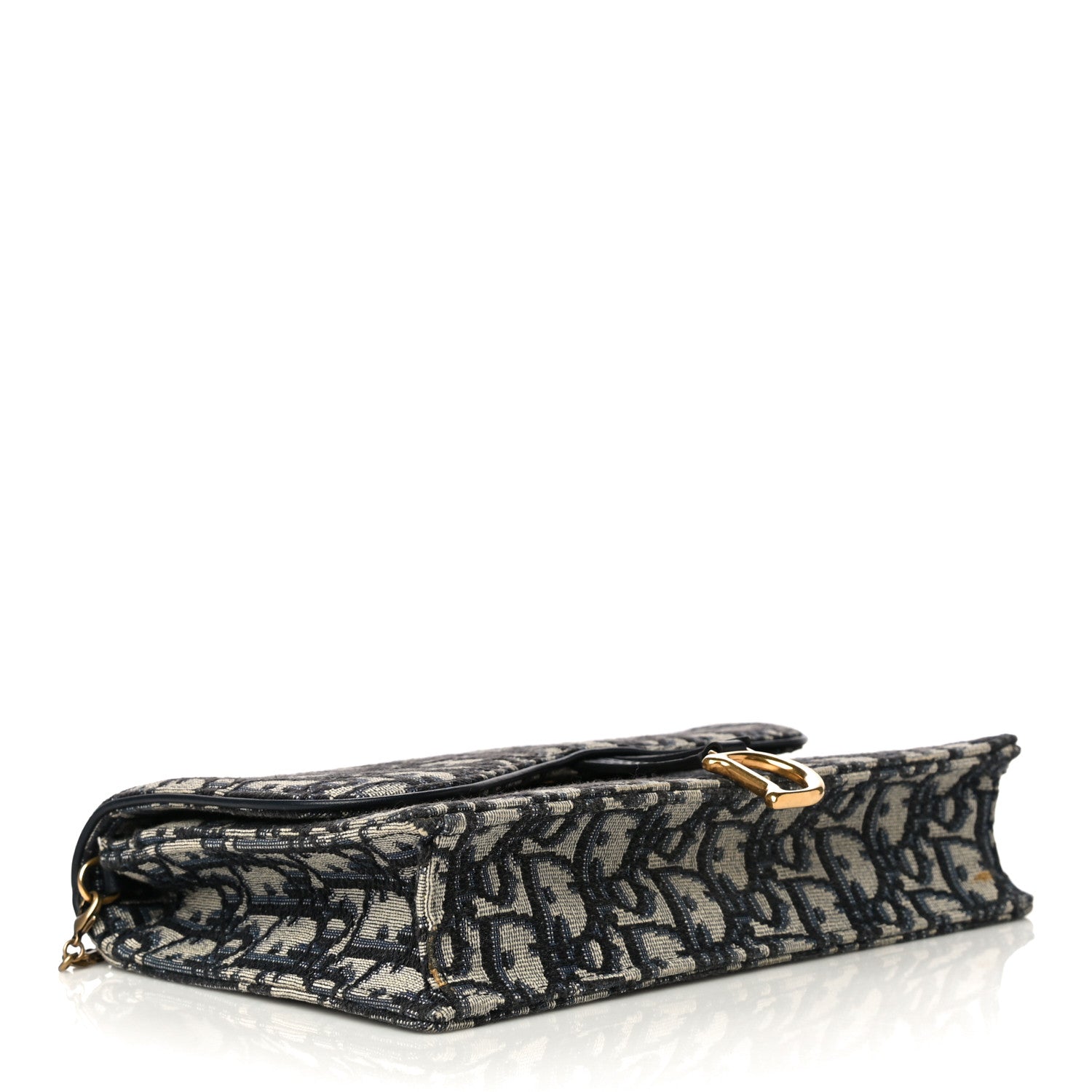 Christian Dior Oblique Saddle Chain Pouch Blue 4 of 16