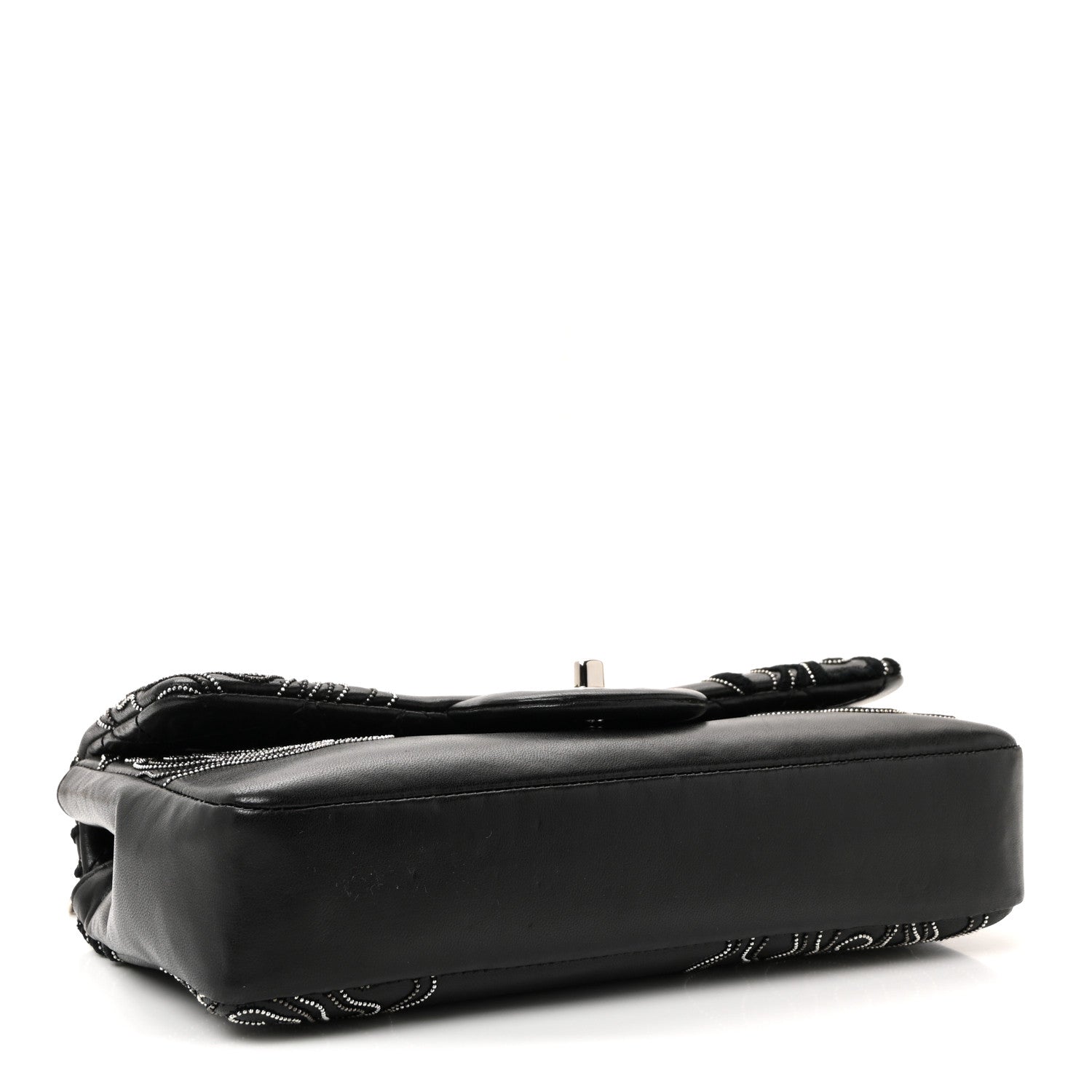Chanel Lambskin Embroidered Camellia Follies Flap Black 4 of 10