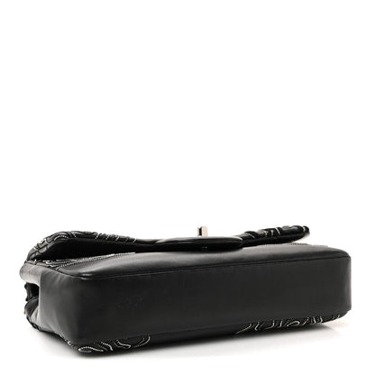 Chanel Lambskin Embroidered Camellia Follies Flap Black 4 of 10