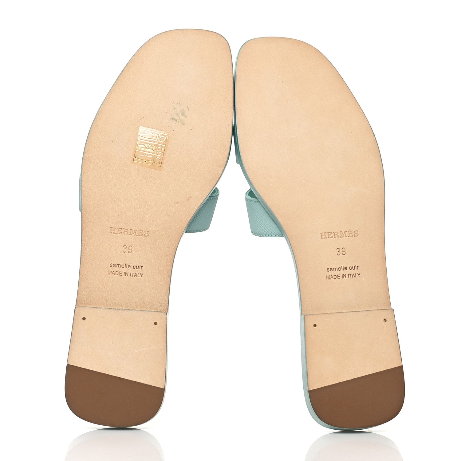 Hermes Epsom Oran Sandals 39 Vert Embrun 5 of 10