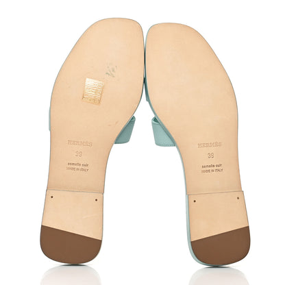 Hermes Epsom Oran Sandals 39 Vert Embrun 5 of 10