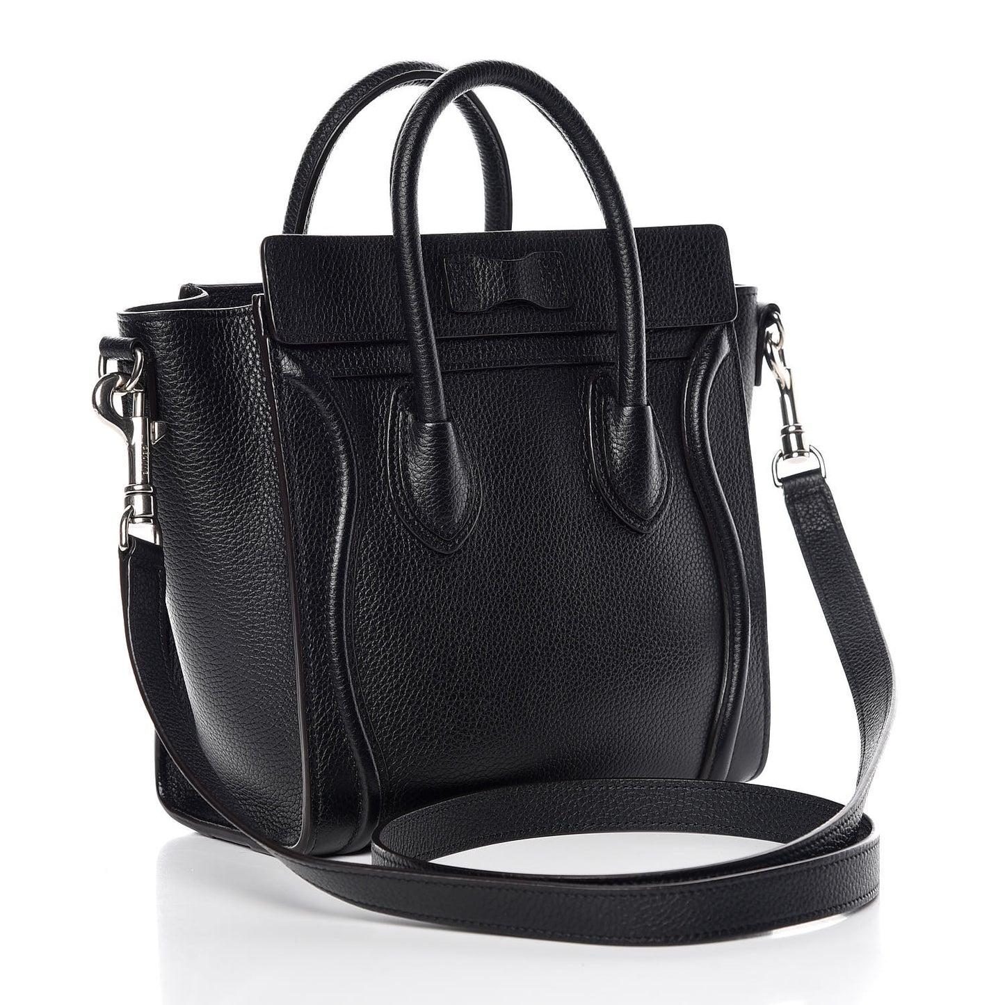 Drummed Calfskin Nano Luggage Black