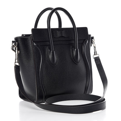 Celine Drummed Calfskin Nano Luggage Black 3 of 9
