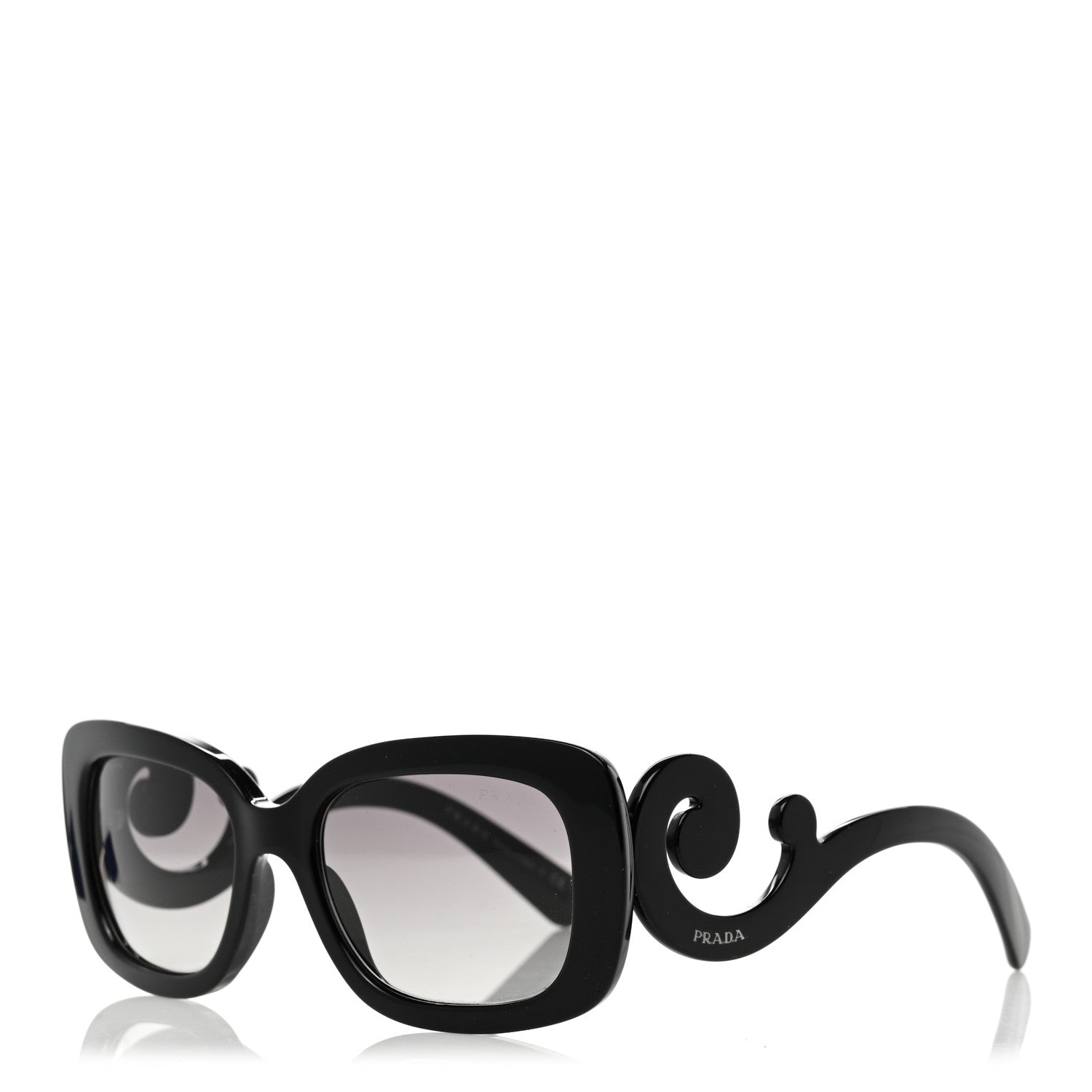 Prada Acetate Baroque Sunglasses SPR 27O Black 1 of 8