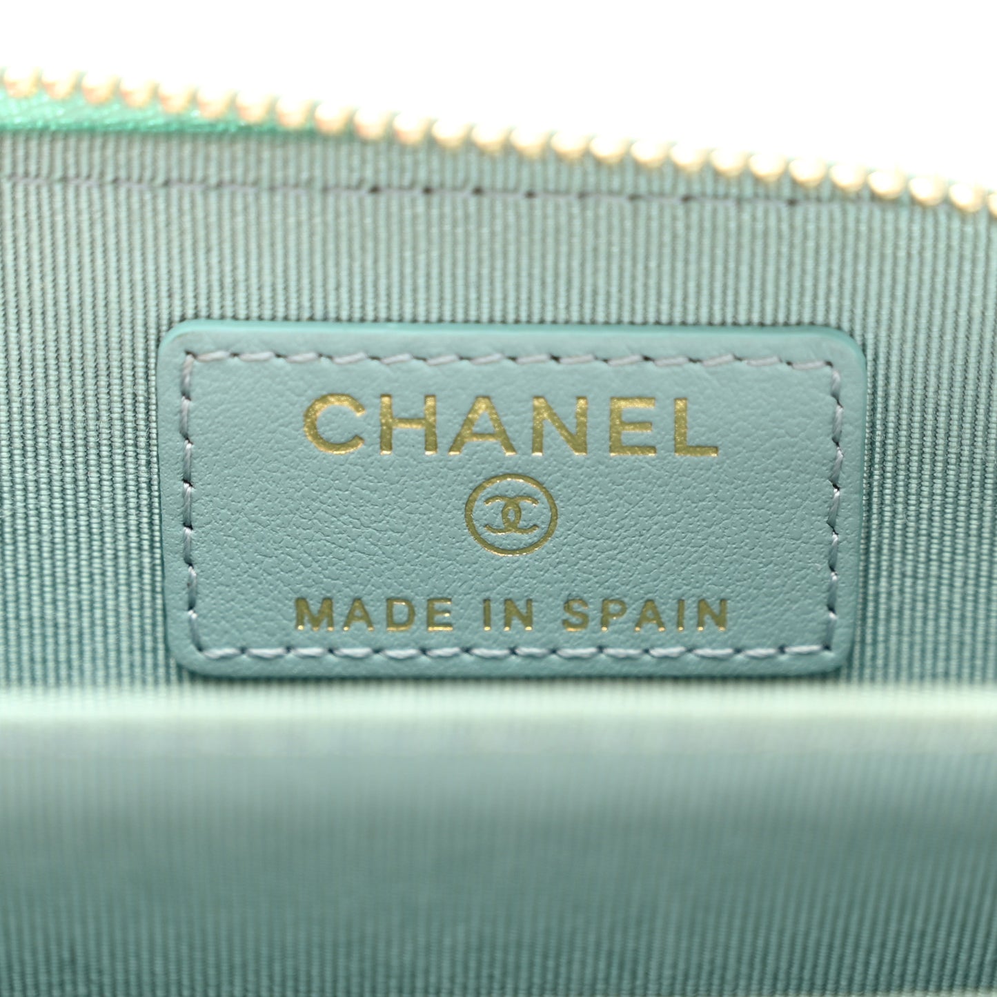 Caviar Quilted Zip Coin Purse Light Blue