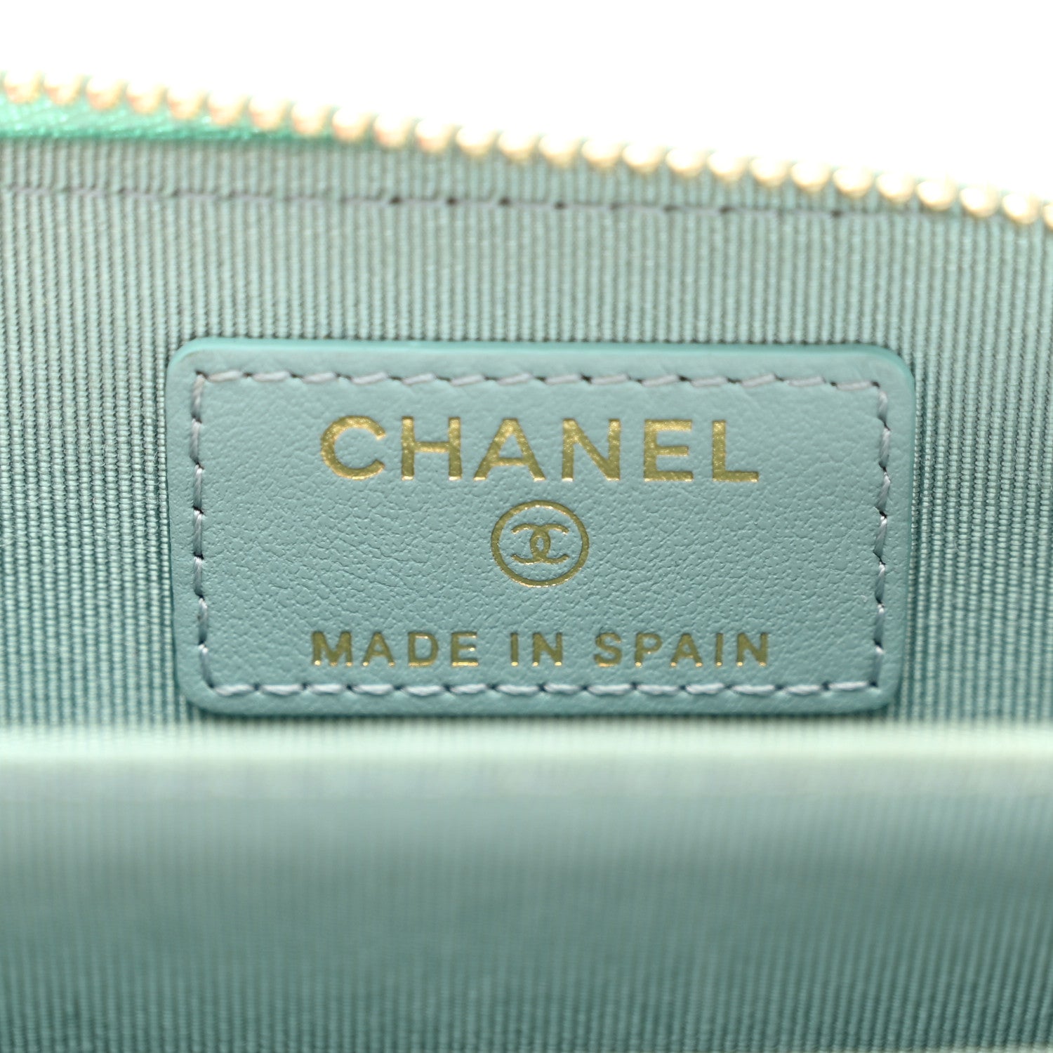 Chanel Caviar Quilted Zip Coin Purse Light Blue 6 of 9