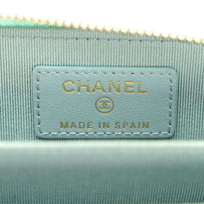 Chanel Caviar Quilted Zip Coin Purse Light Blue 6 of 9