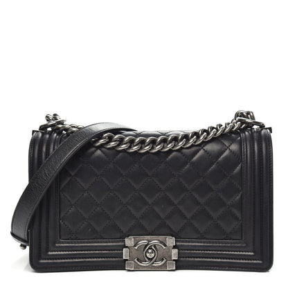 Chanel Lambskin Quilted Medium Boy Flap Black 1 of 18