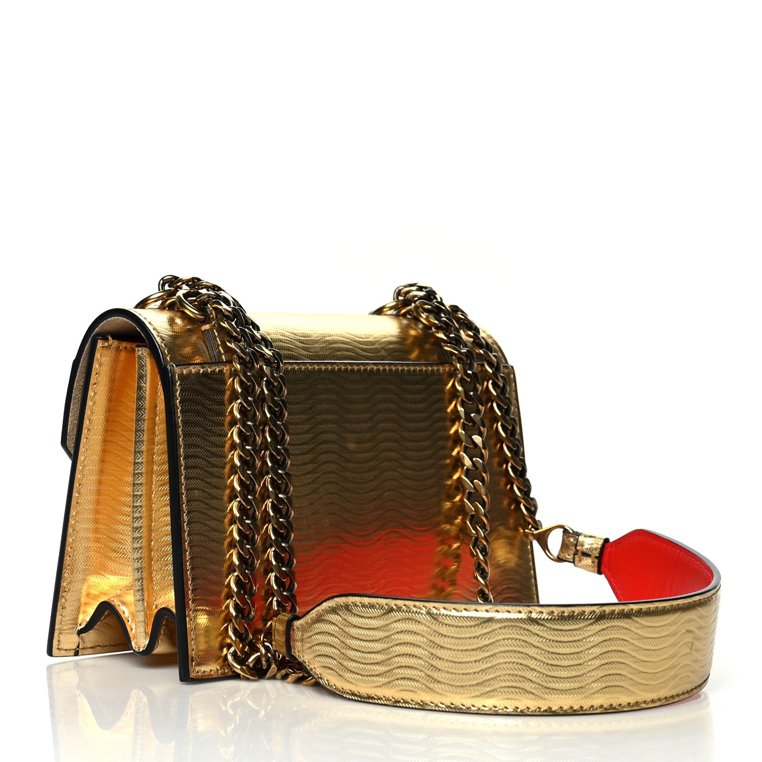 Christian Louboutin Metallic Calfskin Mini Elisa Shoulder Bag Gold 3 of 16