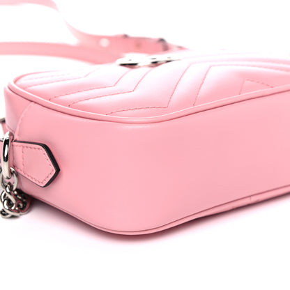 Gucci Calfskin Matelasse Mini GG Marmont Chain Shoulder Bag Wild Rose 7 of 8