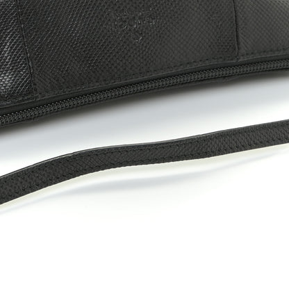 Gucci Calfskin Lizard Embossed Boat Pochette Black 12 of 15