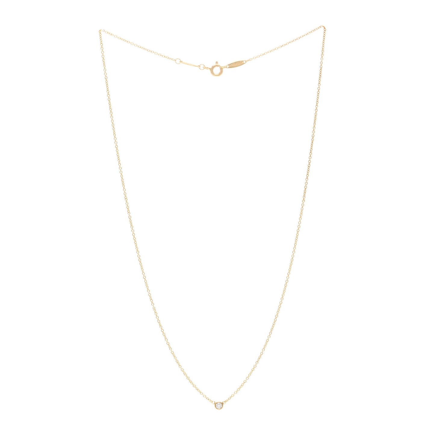 18K Yellow Gold Diamond .05ct Elsa Peretti Diamonds by the Yard Pendant Necklace
