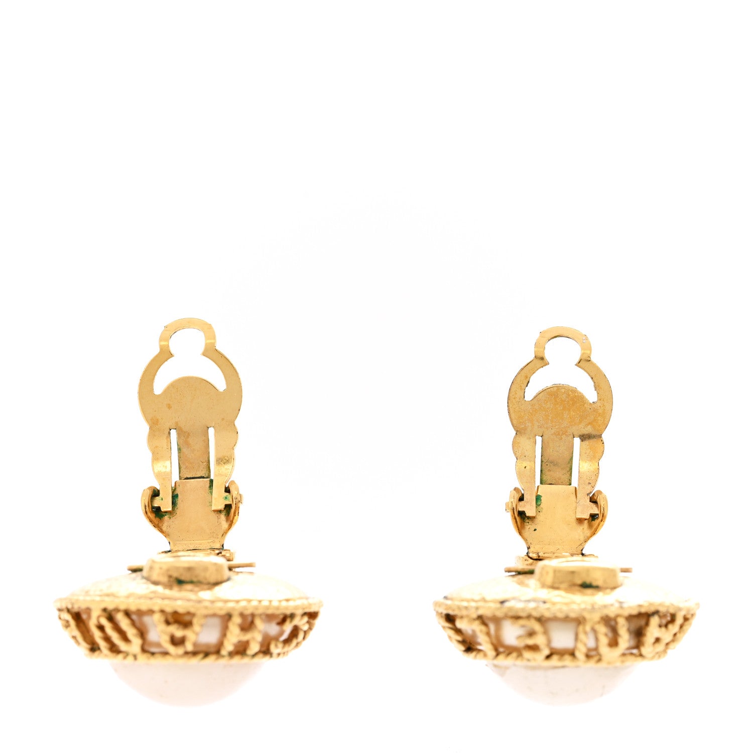 Chanel Pearl Clip On Earrings Gold 3 of 7