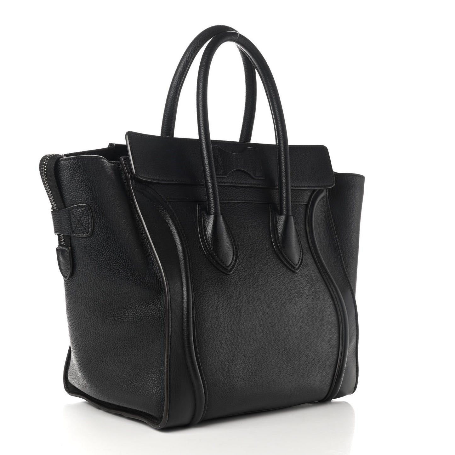 Drummed Calfskin Mini Luggage Black