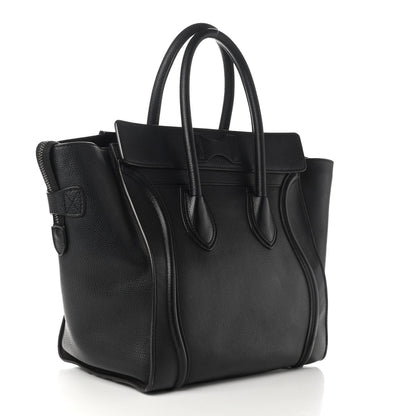 Celine Drummed Calfskin Mini Luggage Black 3 of 14