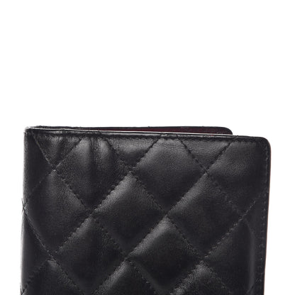 Chanel Calfskin Quilted Cambon Yen Wallet Black White 11 of 11