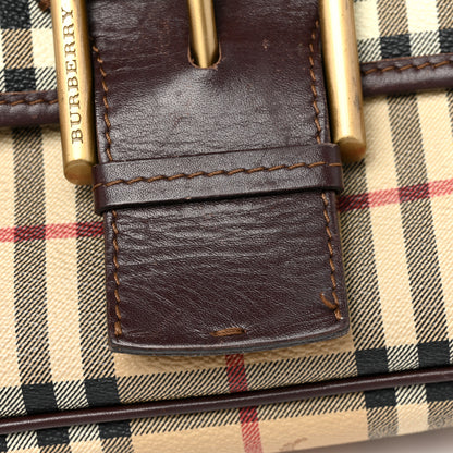Burberry Haymarket Check Buckle Shoulder Bag Chocolate 11 of 14