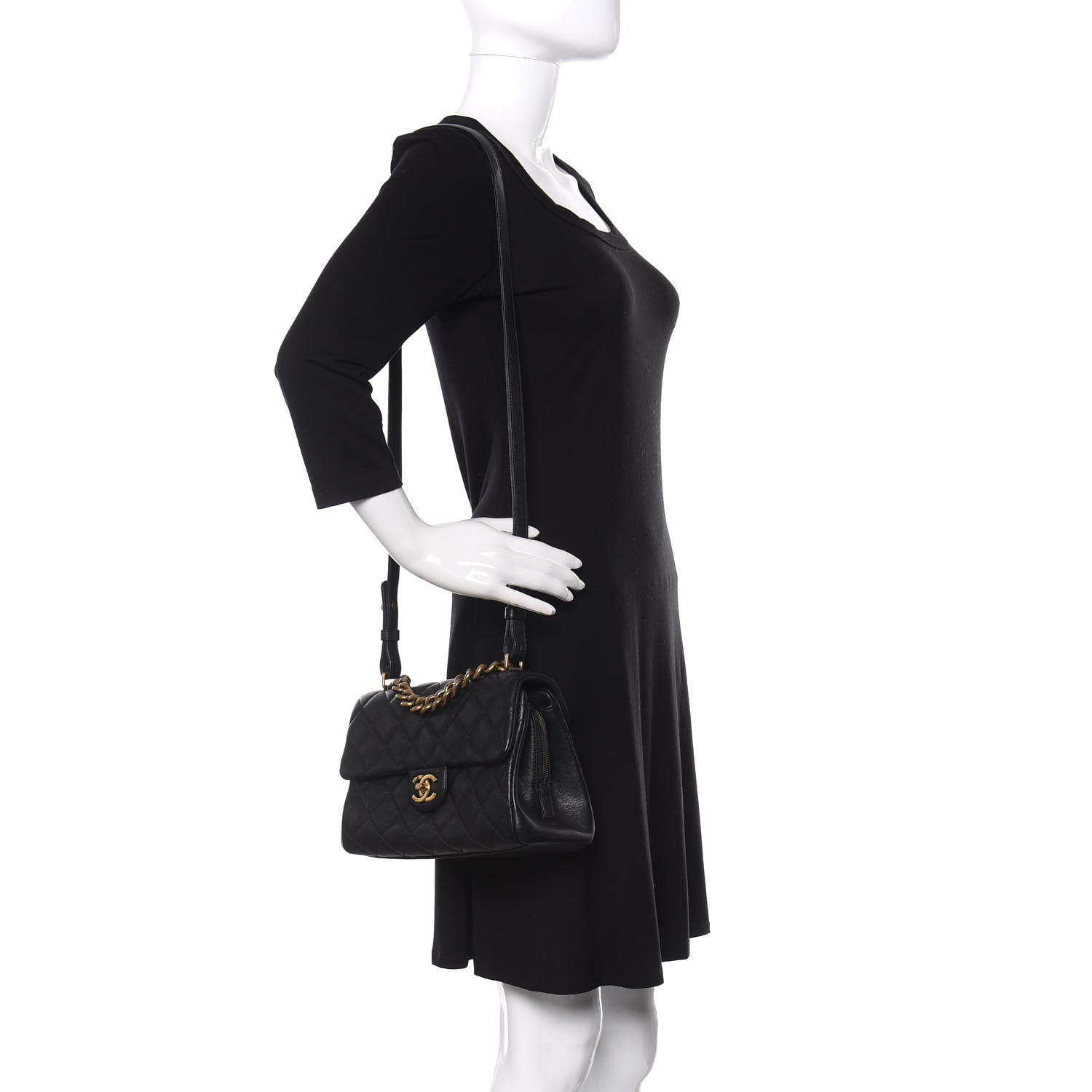 Chanel Shiny Sheepskin Quilted Small Trapezio Flap Black 2 of 11