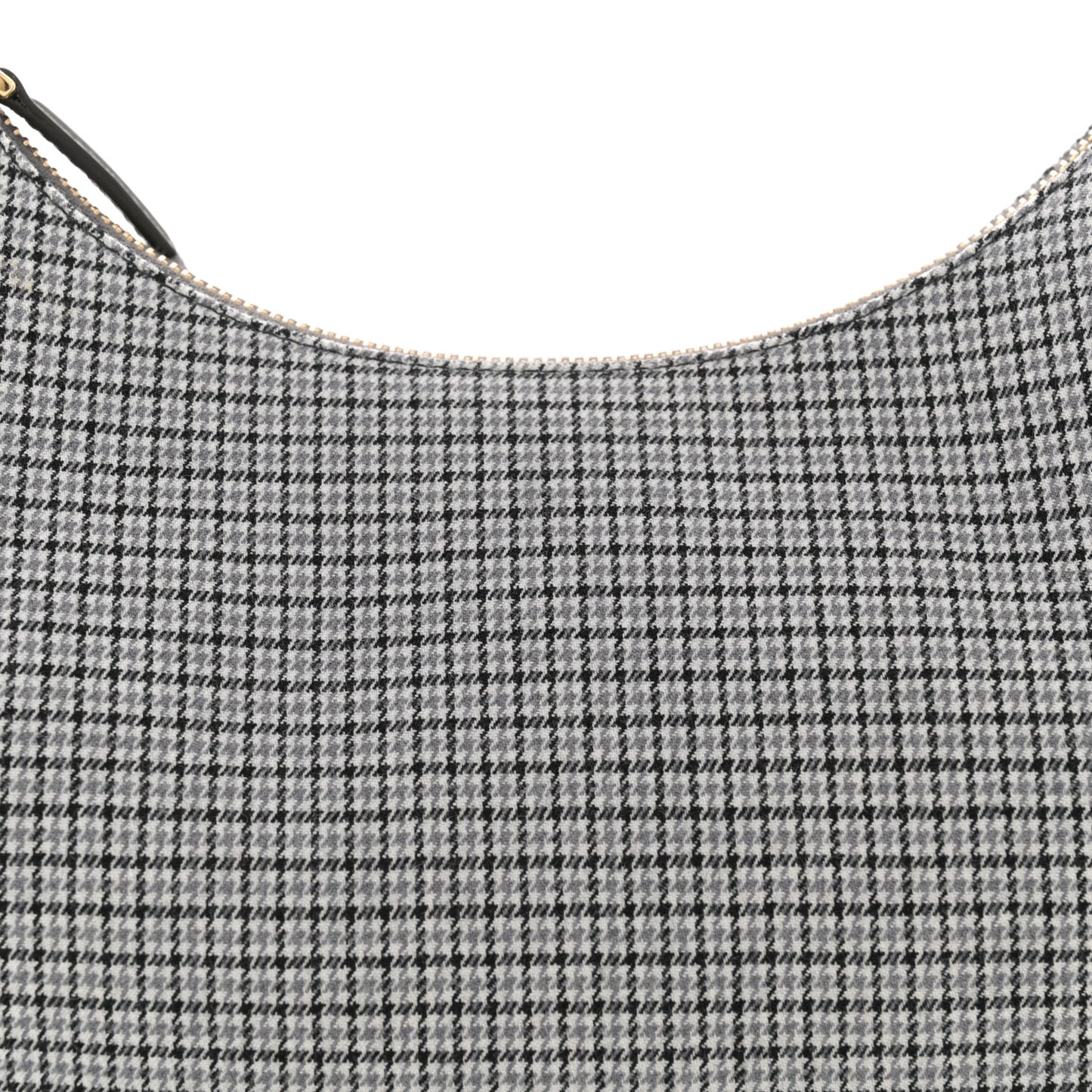 Wool Vitello Grace Small Houndstooth Small Fendigraphy Hobo Bag Grigio Anthracite