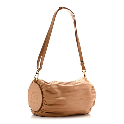 Loewe Lambskin Pleated Bracelet Pouch Shoulder Bag Warm Desert 3 of 10