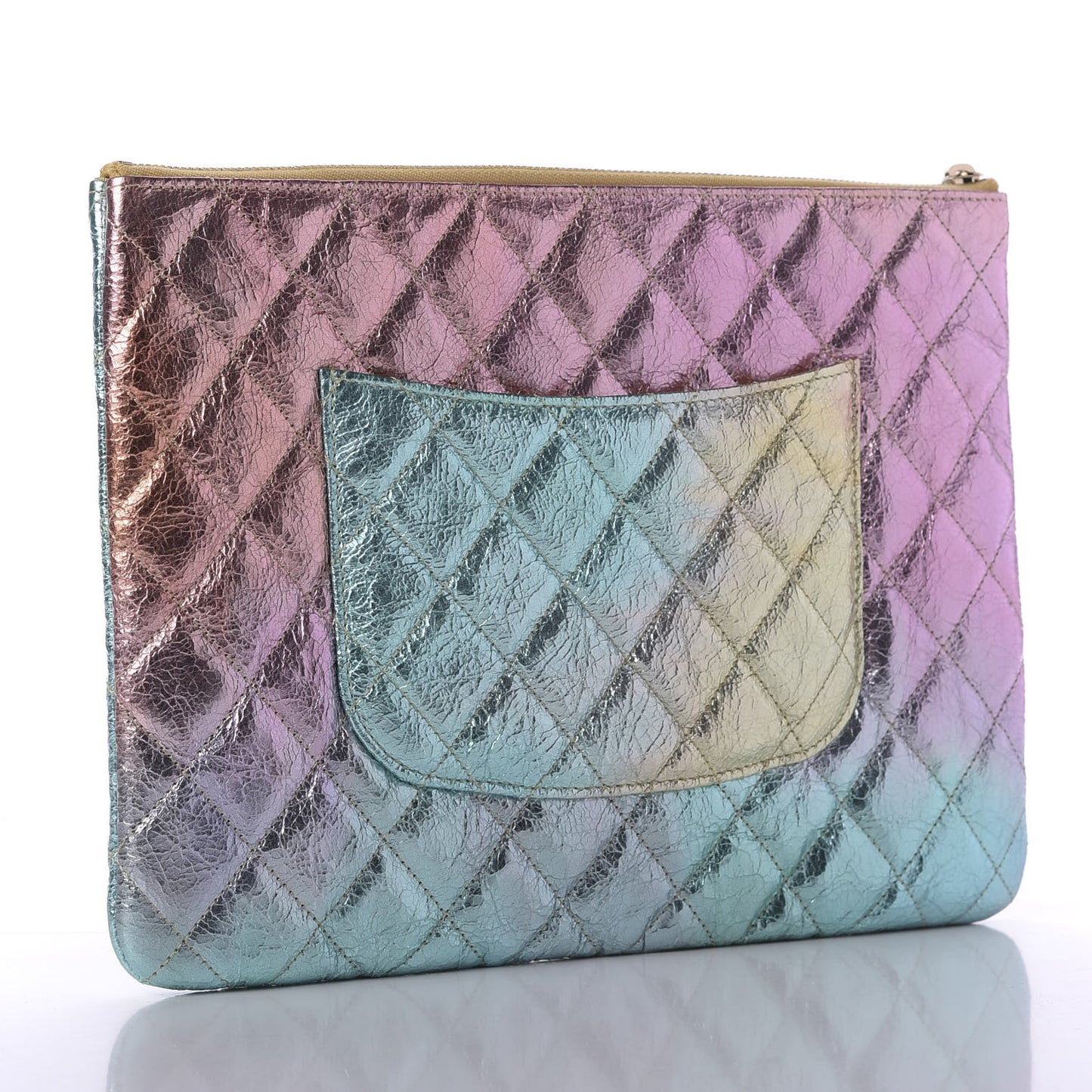 Metallic Goatskin Quilted Medium 2.55 Reissue Cosmetic Case Multicolor