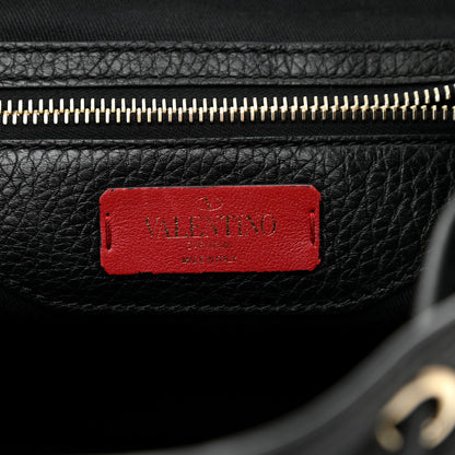 Valentino Garavani Pebbled Calfskin Rockstud Double Pocket Backpack Black 6 of 9