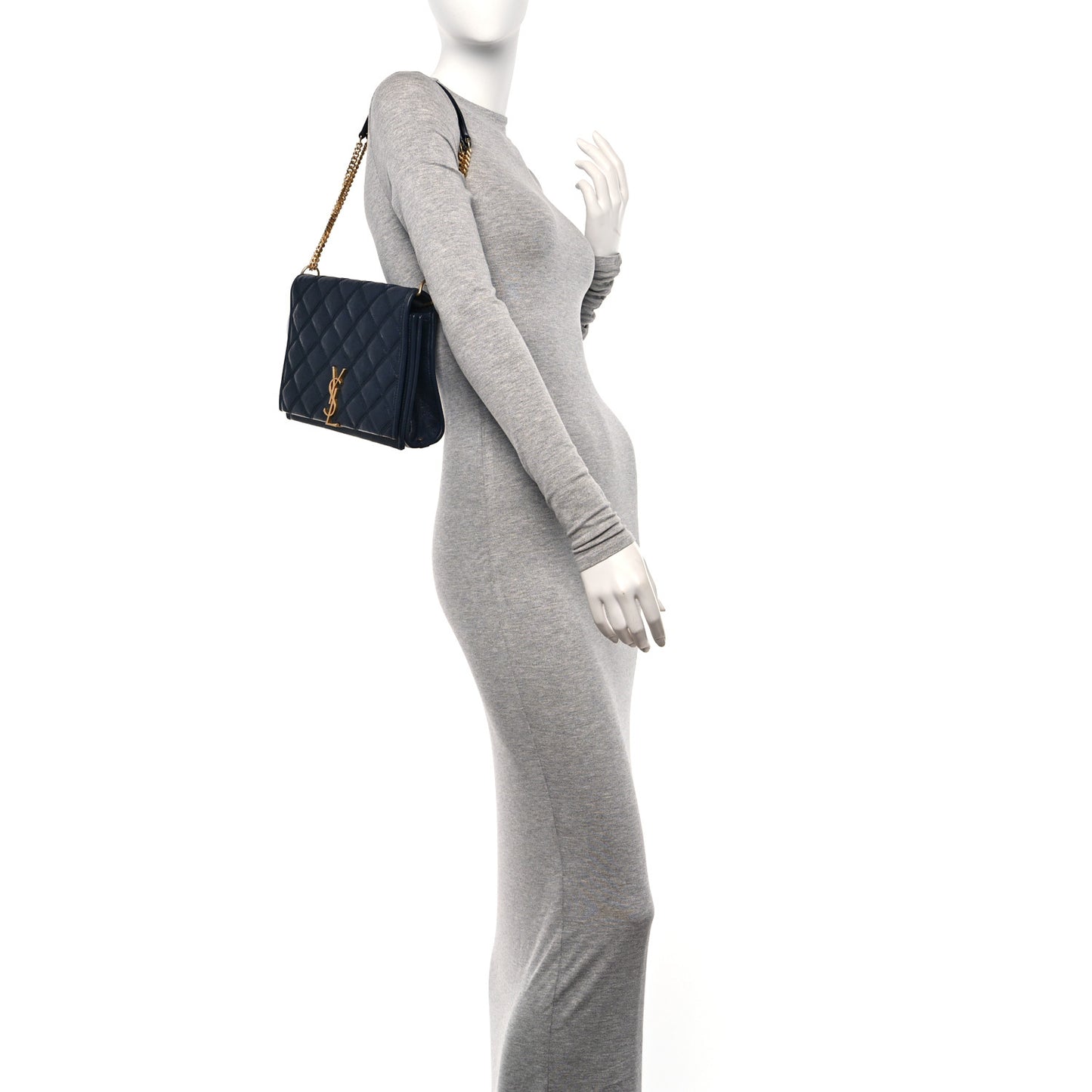 Lambskin Quilted Mini Becky Chain Bag Blue Charron