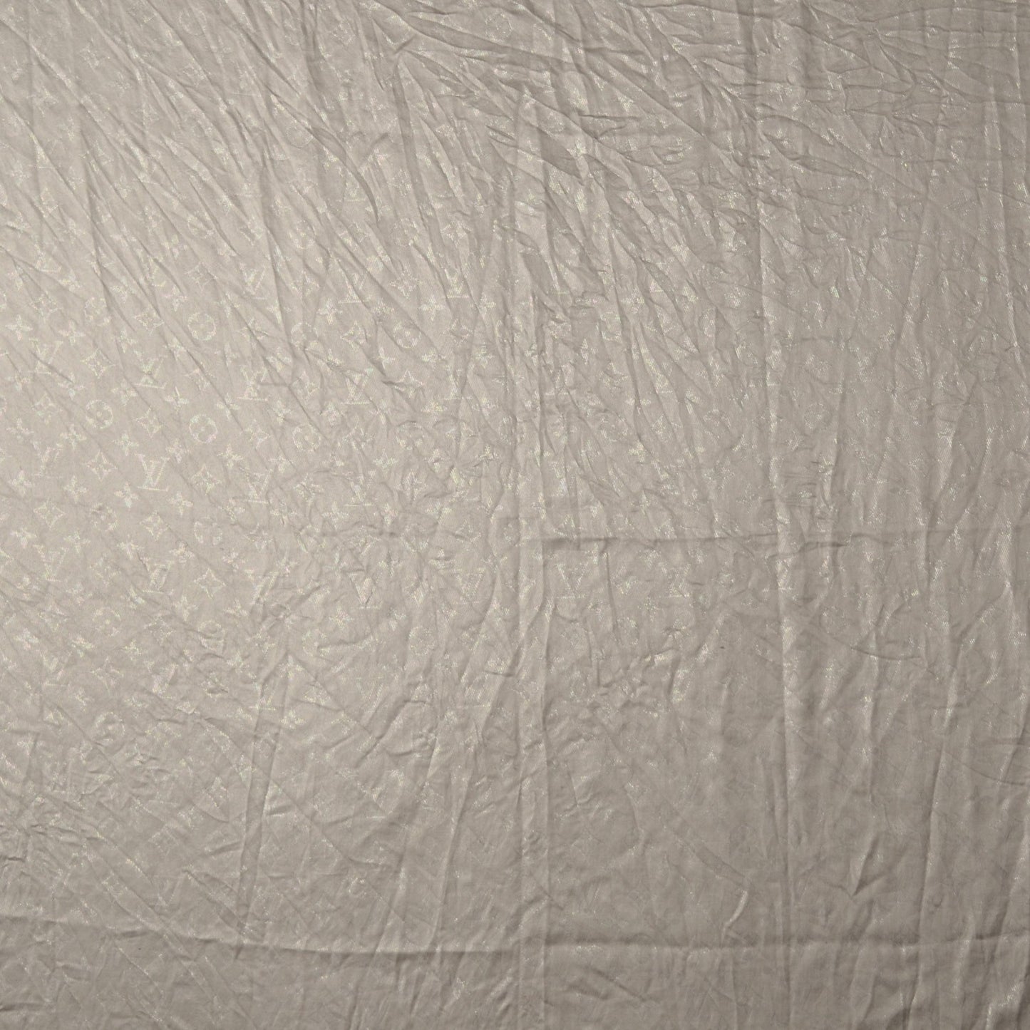 Silk Lurex Wool Monogram Shine Shawl Beige
