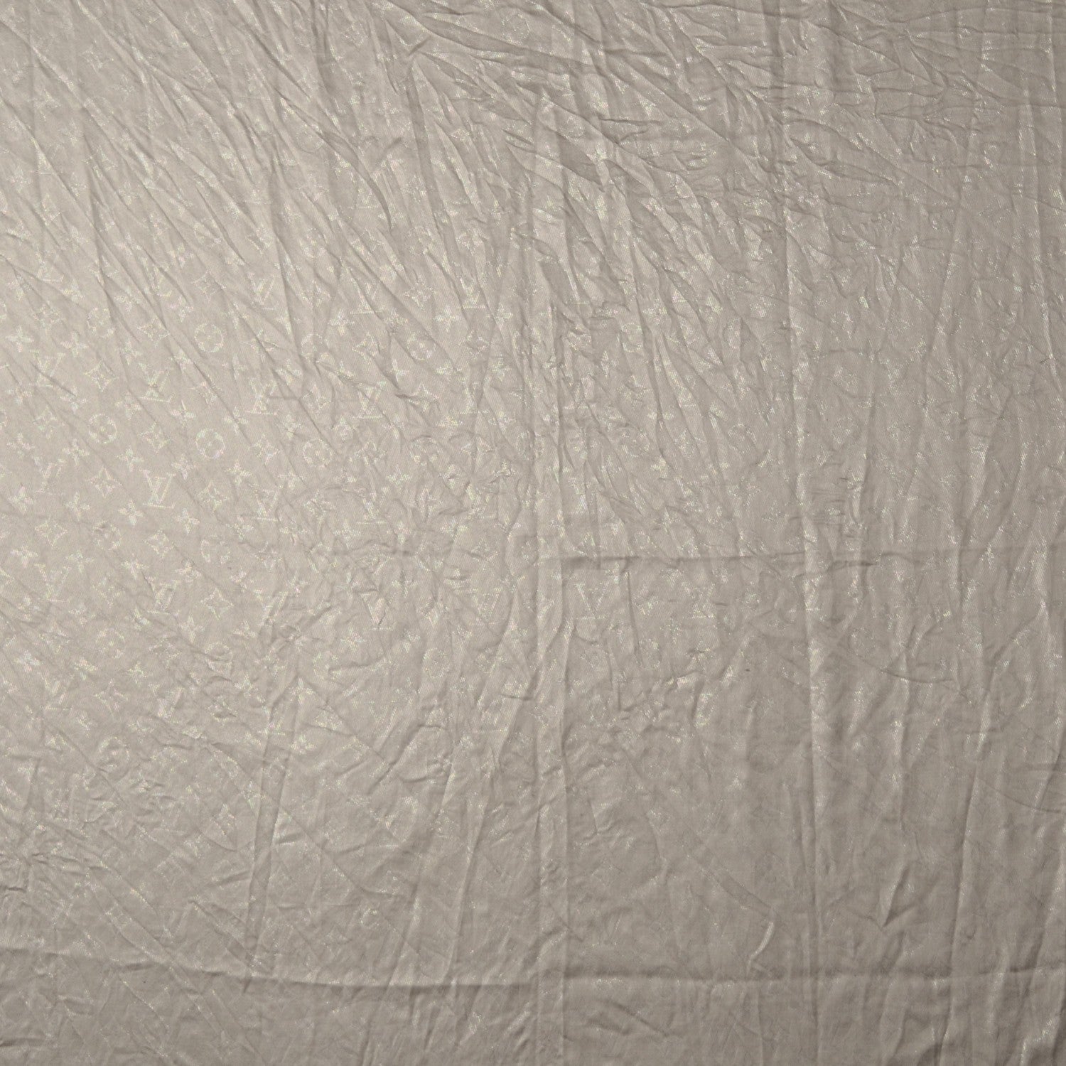Louis Vuitton Silk Lurex Wool Monogram Shine Shawl Beige 1 of 4