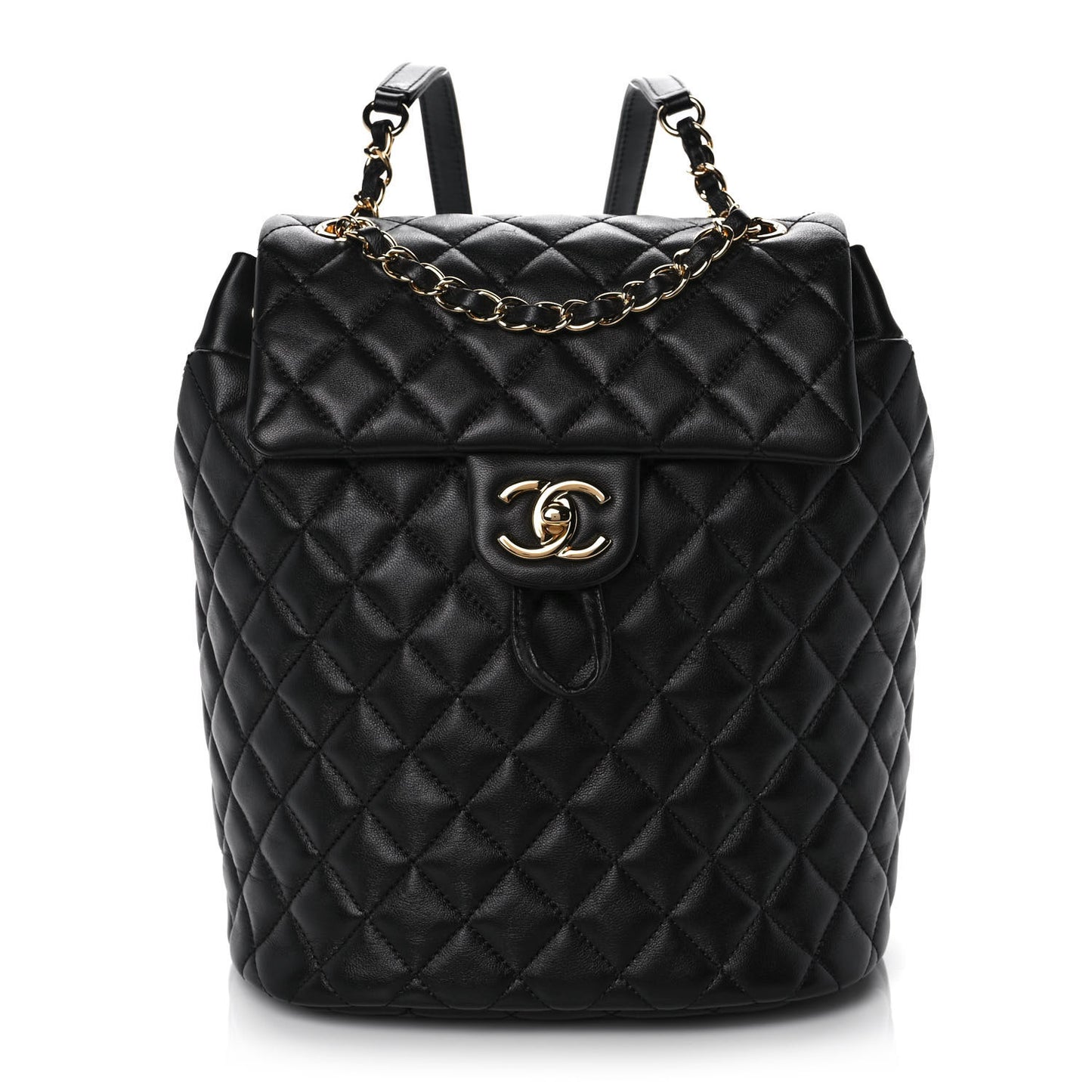 Lambskin Quilted Small Urban Spirit Backpack Black