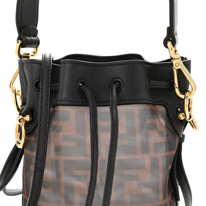 Fendi Mesh Vitello Grace F is Fendi FF 1974 Mini Mon Tresor Bucket Bag Marrone Black Ebano 8 of 10