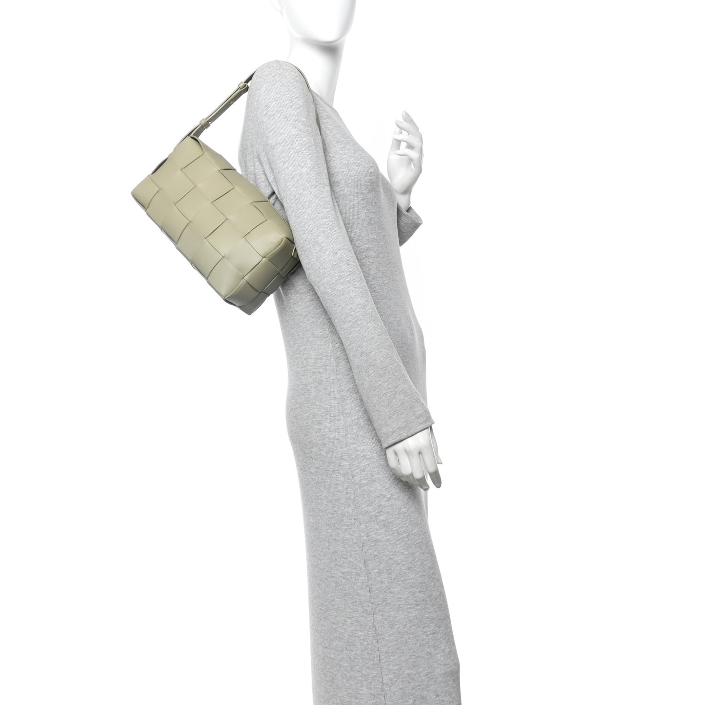 Lambskin Maxi Intrecciato Brick Cassette Bag Travertine