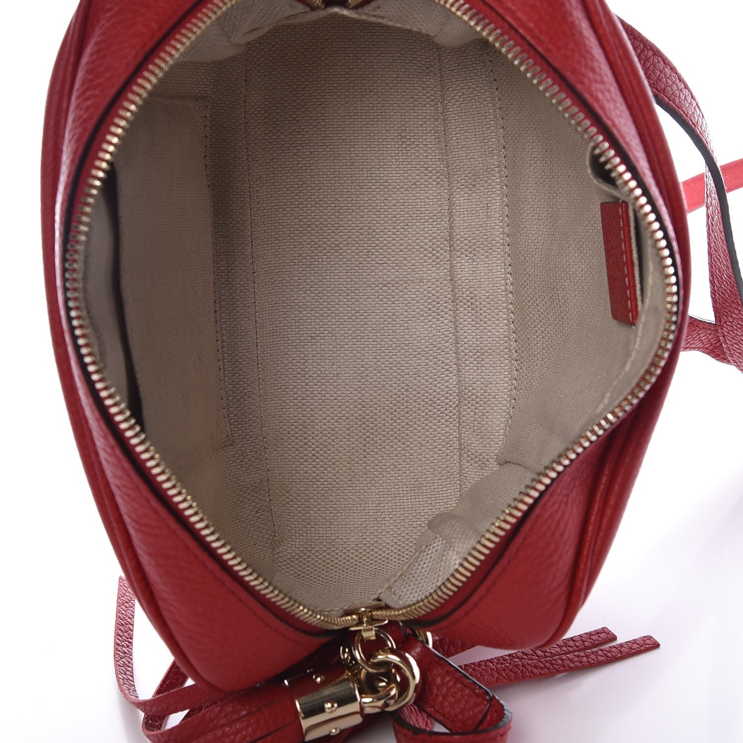 Gucci Pebbled Calfskin Small Soho Disco Bag Tabasco Red 5 of 16