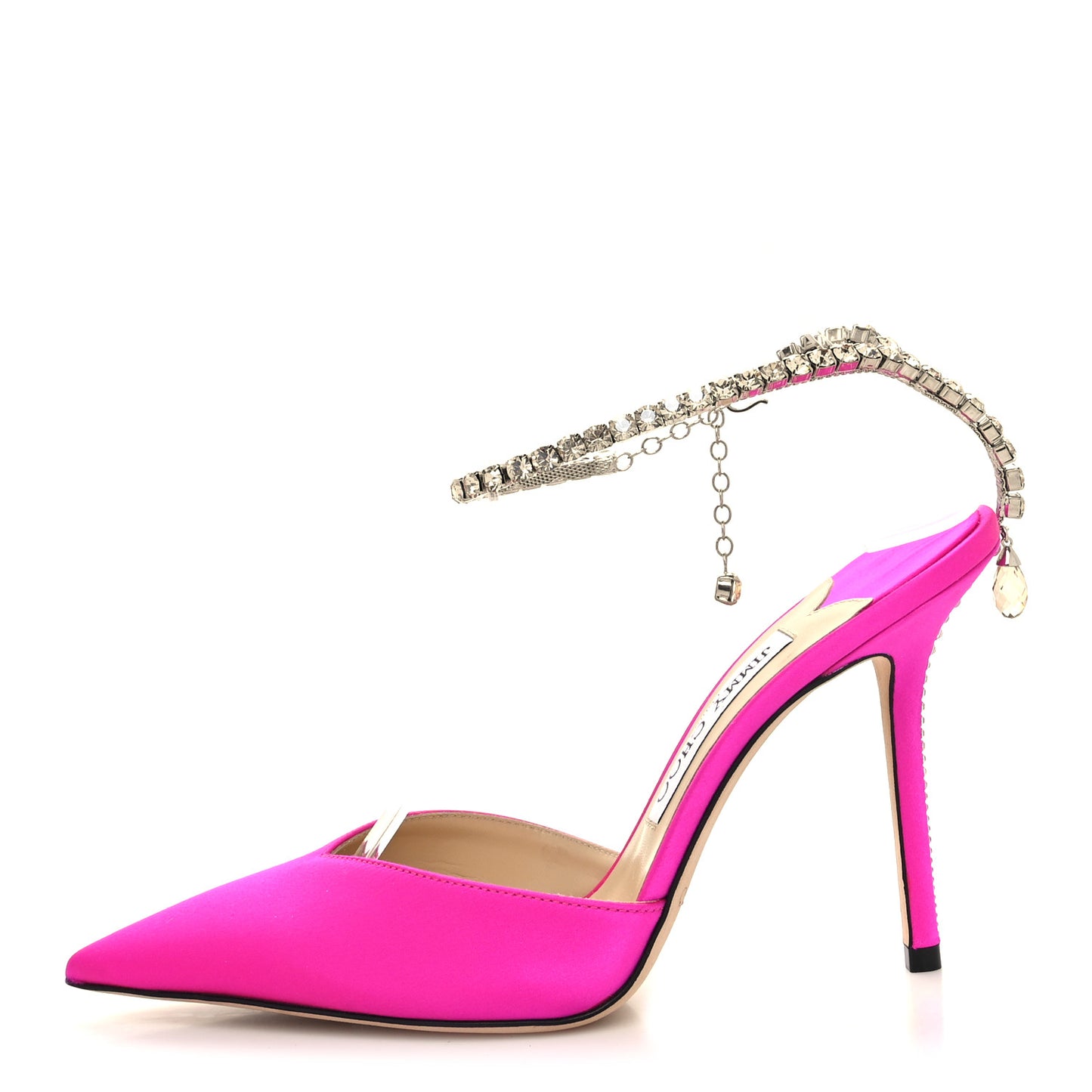 Satin Crystal Saeda 100 Pumps 38 Fuchsia