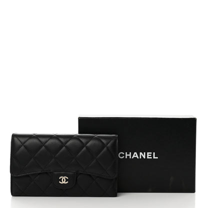 Chanel Lambskin Quilted Large Flap Wallet Black 10 of 10