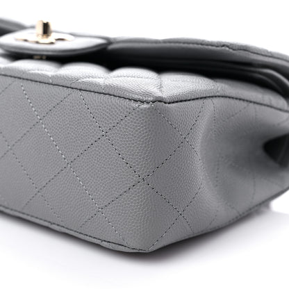 Chanel Caviar Quilted Small Double Flap Grey 9 of 10