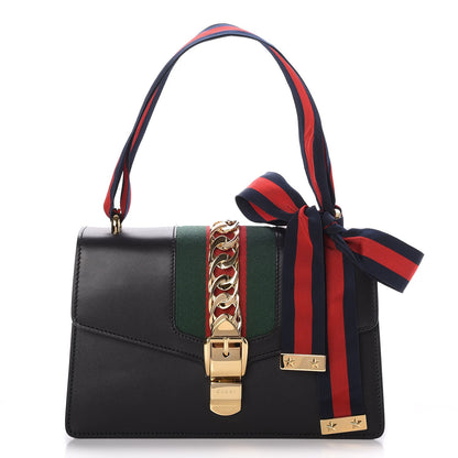 Gucci Calfskin Small Sylvie Shoulder Bag Black 1 of 7